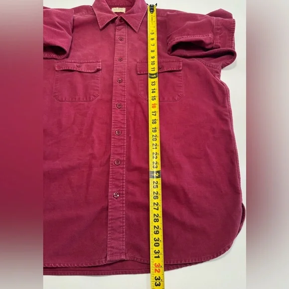 LL Bean Vintage Men’s Chamois Cloth Button Down Shirt Size 17.5 TALL Made in USA - Picture 6 of 6